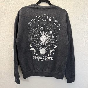 Bowery Supply Co Gray Cosmic Love Sweatshirt